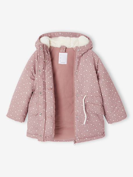 Hooded 3-in-1 Parka + Lightweight Jacket for Girls dusky pink+navy blue - vertbaudet enfant 