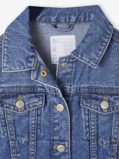 Veste jean fille personnalisable bleu clair+bleu moyen - vertbaudet enfant 