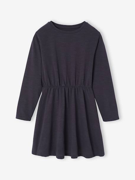 Dress & Quilted Jacket Set for Girls anthracite+dusky pink - vertbaudet enfant 