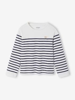 Fille-T-shirt, sous-pull-T-shirt-Tee-shirt marinière fille manches longues 