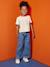 Wide-Leg Jeans with Pleats for Girls denim grey+medium blue - vertbaudet enfant 