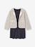 Dress & Quilted Jacket Set for Girls anthracite+dusky pink - vertbaudet enfant 