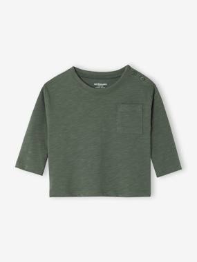 T-shirt bébé Basics personnalisable manches longues boutonné sur l'épaule  - vertbaudet enfant
