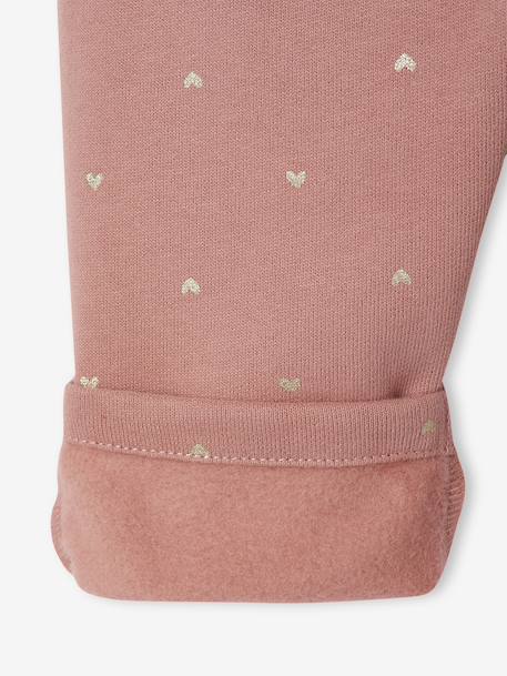 Fleece Trousers for Baby Girls old rose+rose+WHITE MEDIUM ALL OVER PRINTED - vertbaudet enfant 