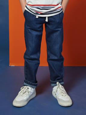 Wide Easy to Slip On Jeans for Boys - vertbaudet enfant Wide Easy to Slip On Jeans for Boys - vertbaudet enfant