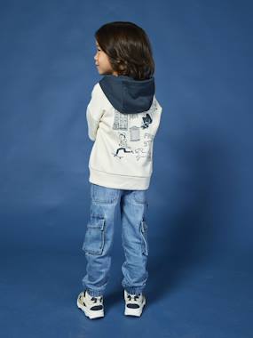 Hooded 2-in-1-Effect Sweatshirt with Print, for Boys - vertbaudet enfant