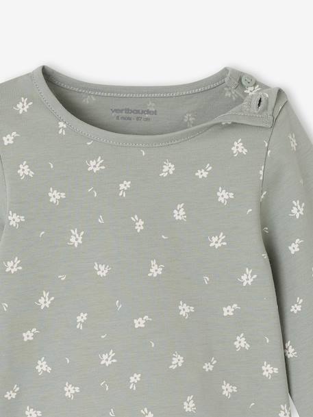 Pack of 2 long-sleeved Basics baby t-shirts hazel+sage green - vertbaudet enfant 
