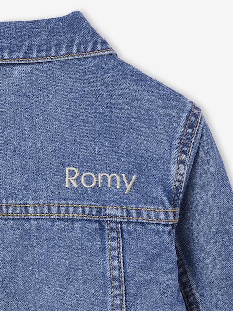 Veste jean fille personnalisable bleu clair+bleu moyen - vertbaudet enfant 