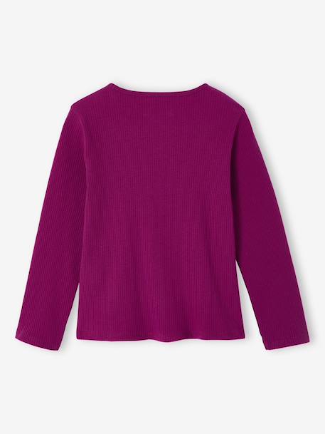 T-shirt en côtes fille manches longues marine+violine - vertbaudet enfant 