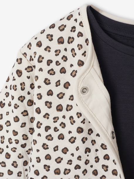 Dress & Quilted Jacket Set for Girls anthracite+dusky pink - vertbaudet enfant 