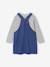 Denim Dungaree Dress & Striped T-Shirt Set for Girls medium blue - vertbaudet enfant 