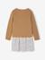 Ensemble fille cardigan et robe imprimée fleurs camel+vert de gris - vertbaudet enfant 