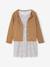 Ensemble fille cardigan et robe imprimée fleurs camel+vert de gris - vertbaudet enfant 