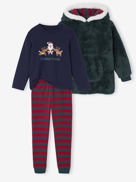 Boys' pyjama and hooded sweatshirt set green - vertbaudet enfant 