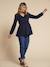 Embroidered Blouse for Maternity & Nursing, ENVIE DE FRAISE ecru+navy blue - vertbaudet enfant 