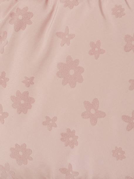 Doudoune à capuche fille doublée maille polaire anthracite+or+rose poudré - vertbaudet enfant 