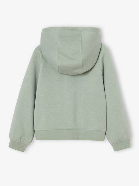 Girls' hooded sports zip-up sweatshirt navy blue+rose+sage green - vertbaudet enfant 