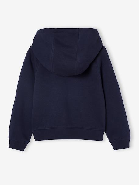 Girls' hooded sports zip-up sweatshirt navy blue+rose+sage green - vertbaudet enfant 