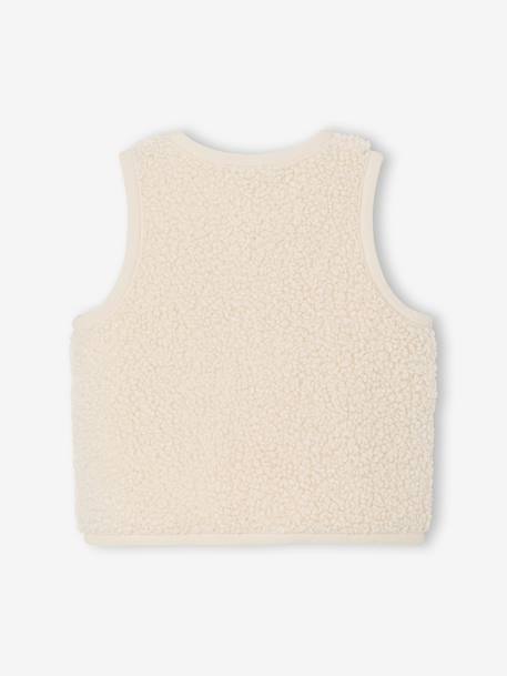 Sleeveless faux fur baby cardigan rosy+vanilla - vertbaudet enfant 
