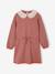 Fleece Dress with Macramé Collar for Girls dusky pink+slate grey - vertbaudet enfant 