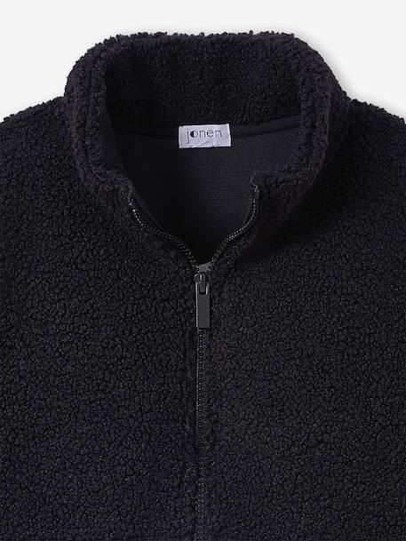 Long-Sleeved Sherpa Sweatshirt for Boys, JONEN anthracite - vertbaudet enfant 