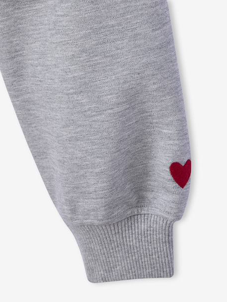 Zip-Up Hooded Sweatshirt for Girls, JONEN marl grey - vertbaudet enfant 