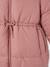 Long Hooded Padded Jacket for Girls khaki+old rose - vertbaudet enfant 