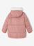 Long Hooded Padded Jacket for Girls khaki+old rose - vertbaudet enfant 