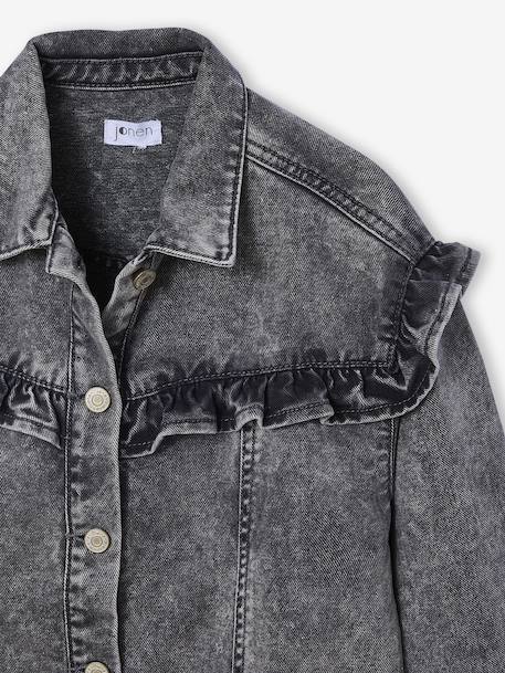Denim Dress with Frill, JONEN denim grey - vertbaudet enfant 