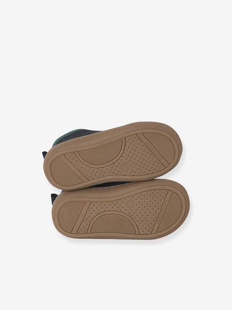 Soft Leather Lace-Up Boots, Designed for First Steps blue+camel+khaki+navy blue+set blue - vertbaudet enfant 