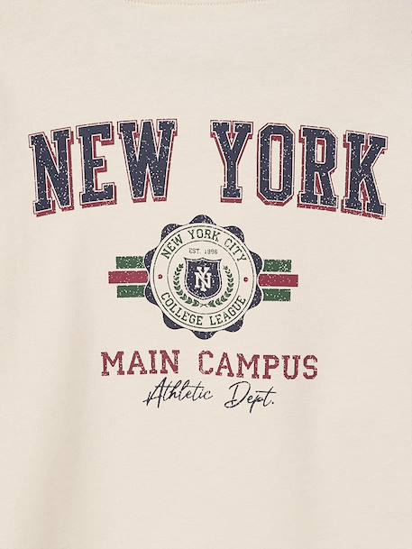 Tee-shirt cropped fille motif dos écru - vertbaudet enfant 