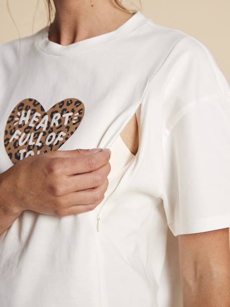 Ensemble pyjama 2 pièces léopard grossesse et allaitement taupe - vertbaudet enfant 