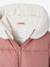 Long Hooded Padded Jacket for Girls khaki+old rose - vertbaudet enfant 