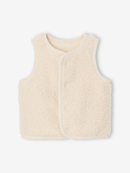 Sleeveless faux fur baby cardigan rosy+vanilla - vertbaudet enfant 