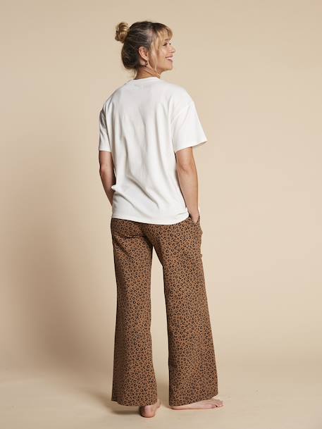 Ensemble pyjama 2 pièces léopard grossesse et allaitement taupe - vertbaudet enfant 