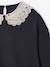 Robe molleton col en macramé fille bois de rose+gris ardoise - vertbaudet enfant 
