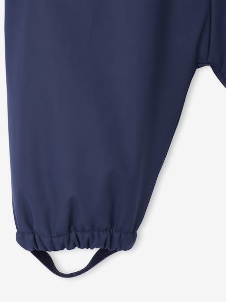 Water-Repellent Pramsuit with Hood, Lined in Polar Fleece, for Babies night blue+sage green - vertbaudet enfant 