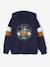 Hooded Sweatshirt with Print lichen+navy blue+pecan nut - vertbaudet enfant 