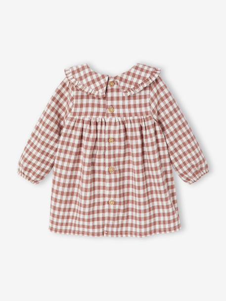 Robe bébé en flanelle vichy terracotta - vertbaudet enfant 