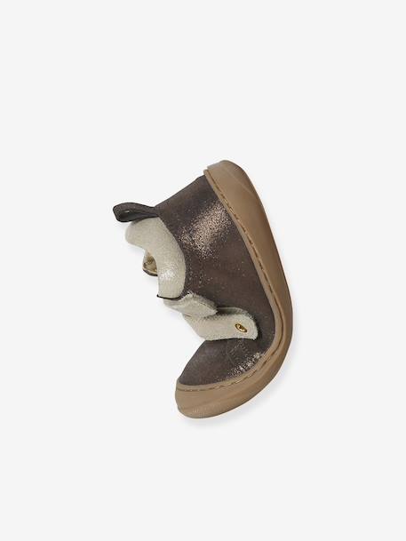 Soft Leather Ankle Boots for Babies, Designed for First Steps bronze+dusky pink+gold+mauve+printed beige+printed blue+printed green+printed pink+rose+rosy+set pink+turquoise - vertbaudet enfant 