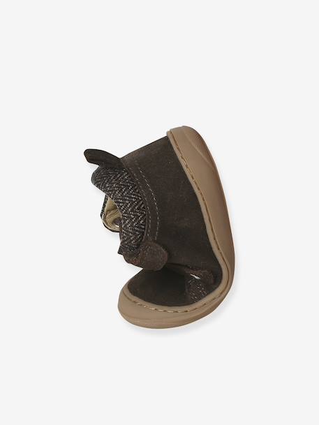 Pair of Soft Leather Boots for Babies, Designed for First Steps beige+blue+brown+chocolate+electric blue+green+ochre+sage green+set beige+set brown+set green - vertbaudet enfant 