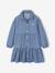 Lightweight Denim Dress for Girls denim grey+medium blue - vertbaudet enfant 