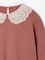 Robe molleton col en macramé fille bois de rose+gris ardoise - vertbaudet enfant 
