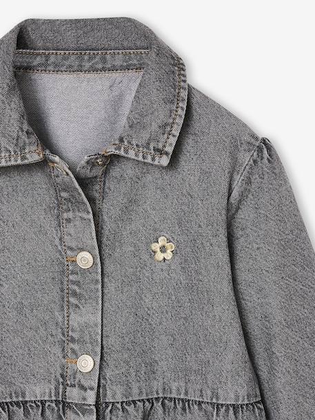 Lightweight Denim Dress for Girls denim grey+medium blue - vertbaudet enfant 