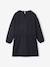 Fleece Dress with Macramé Collar for Girls dusky pink+slate grey - vertbaudet enfant 