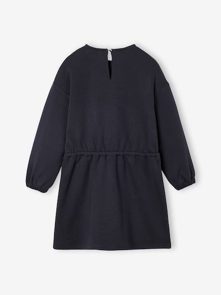 Robe molleton col en macramé fille bois de rose+gris ardoise - vertbaudet enfant 
