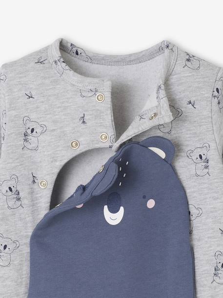 Koala Sleepsuit in Fleece, for Newborns marl grey - vertbaudet enfant 