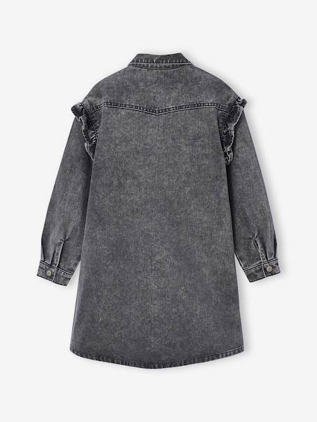 Denim Dress with Frill, JONEN denim grey - vertbaudet enfant 