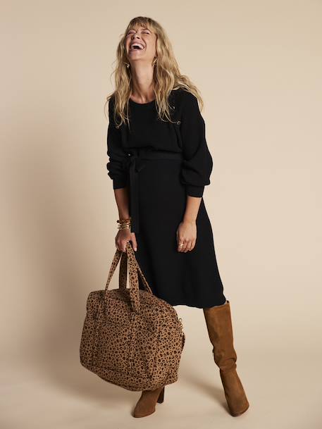Robe en tricot grossesse et allaitement noir - vertbaudet enfant 