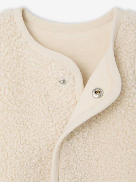 Sleeveless faux fur baby cardigan rosy+vanilla - vertbaudet enfant 